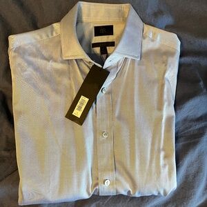 Banana Republic Monogram Dress Shirt (Blue, Size Small, Slim Fit)